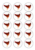 Chicken Edible Icing Cake Topper or Ribbon