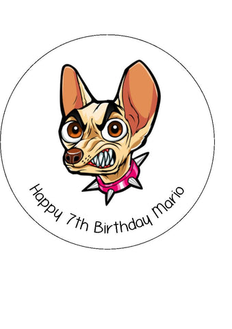 Chihuahua 04 Edible Icing Cake Topper or Ribbon