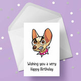 Chihuahua 04 Birthday Card - Funny angry little dog