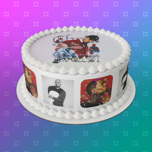 Chris Brown 03 Edible Icing Cake Topper or Ribbon