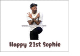 Chris Brown 04 Edible Icing Cake Topper or Ribbon