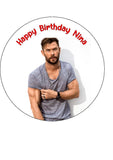 Chris Hemsworth 01 Edible Icing Cake Topper or Ribbon