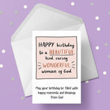 Christian Birthday Card 02 - Woman of God
