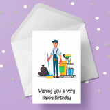 Cleaner 02 Edible Icing Cake Topper or Ribbon (Male)