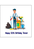 Cleaner 02 Edible Icing Cake Topper or Ribbon (Male)
