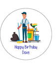 Cleaner 02 Edible Icing Cake Topper or Ribbon (Male)