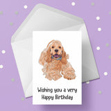 Cocker Spaniel Dog 01 Birthday Card