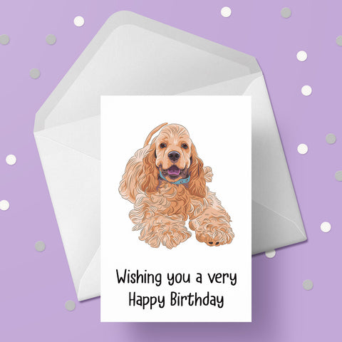Cocker Spaniel Dog 01 Birthday Card