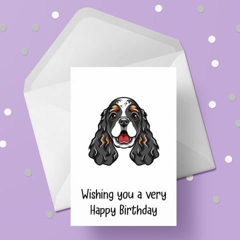 Cocker Spaniel Dog 02 Birthday Card