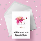 Cocktail Girl Funny Birthday Card 02