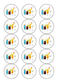 Cocktails Edible Icing Cake Topper or Ribbon