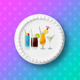 Cocktails Edible Icing Cake Topper or Ribbon