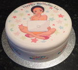 Computer Edible Icing Cake Topper or Ribbon 05