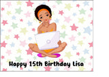 Computer Edible Icing Cake Topper or Ribbon 05