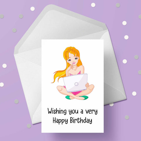 Computer / Laptop / Tablet Birthday Card 06