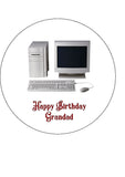 Retro / Old fashioned Computer Edible Icing Cake Topper