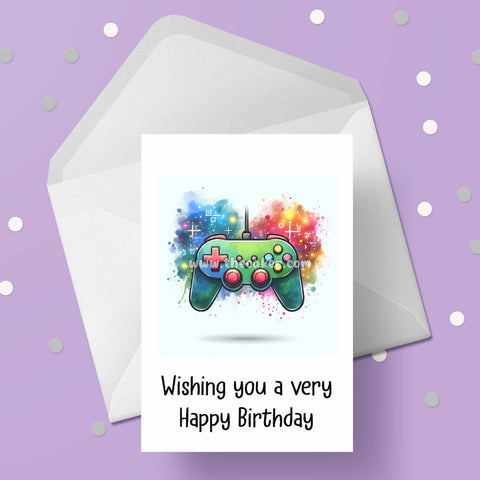 Games Controller 02 Birthday Card