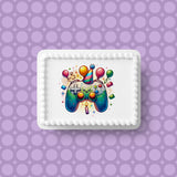 Games Controller 04 Edible Icing Cake Topper with Birthday theme