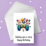 Games Controller 04 Edible Icing Cake Topper with Birthday theme