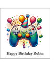 Games Controller 04 Edible Icing Cake Topper with Birthday theme