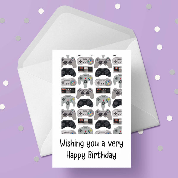 Games Controllers Birthday Card