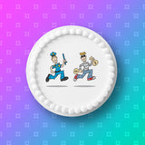 Police Funny Cops & Robbers Edible Icing Cake Topper or Ribbon