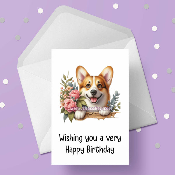 Corgi Dog Birthday Card 01