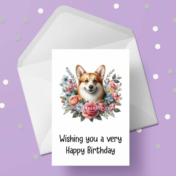 Corgi Dog Birthday Card 02