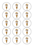Cornetto Ice Cream Edible Icing Cake Topper or Ribbon