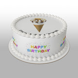 Cornetto Ice Cream Edible Icing Cake Topper or Ribbon