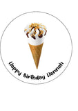 Cornetto Ice Cream Edible Icing Cake Topper or Ribbon
