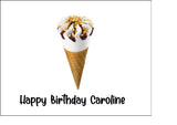 Cornetto Ice Cream Edible Icing Cake Topper or Ribbon