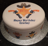 Cowboy Sheriff Badge Edible Icing Cake Topper or Ribbon