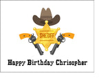 Cowboy Sheriff Badge Edible Icing Cake Topper or Ribbon