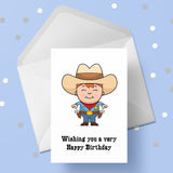 Cowboy Edible Icing Cake Topper or Ribbon