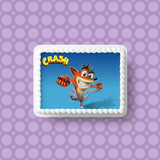 Crash Bandicoot 01 Edible Icing Cake Topper or Ribbon