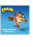 Crash Bandicoot 01 Edible Icing Cake Topper or Ribbon