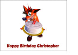 Crash Bandicoot 02 Edible Icing Cake Topper or Ribbon