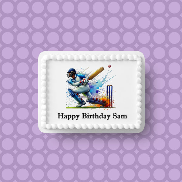 Cricket 04 Edible Icing Cake Topper or Ribbon