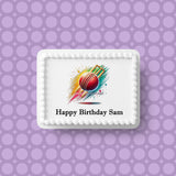 Cricket 06 Edible Icing Cake Topper or Ribbon
