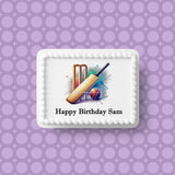 Cricket 07 Edible Icing Cake Topper or Ribbon