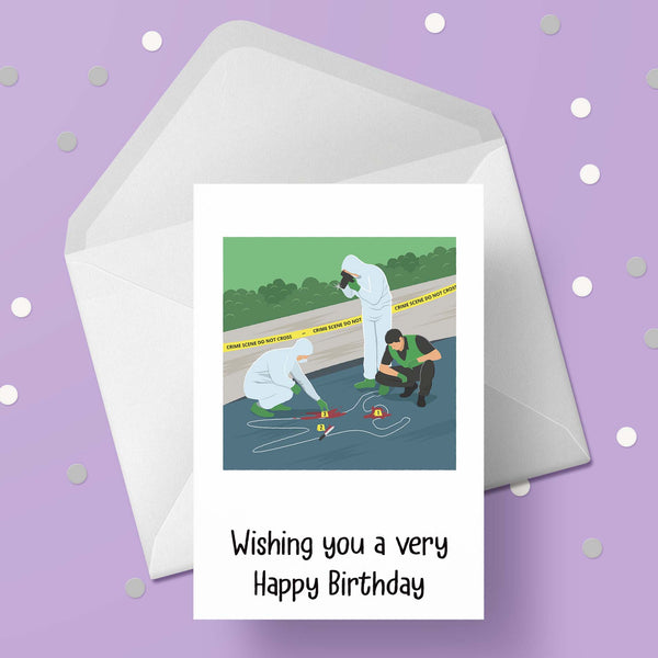 Crime Scene / Forensics Birthday Card 01