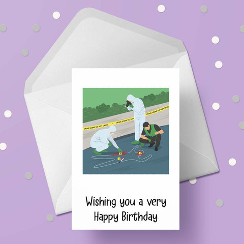 Crime Scene / Forensics Birthday Card 01