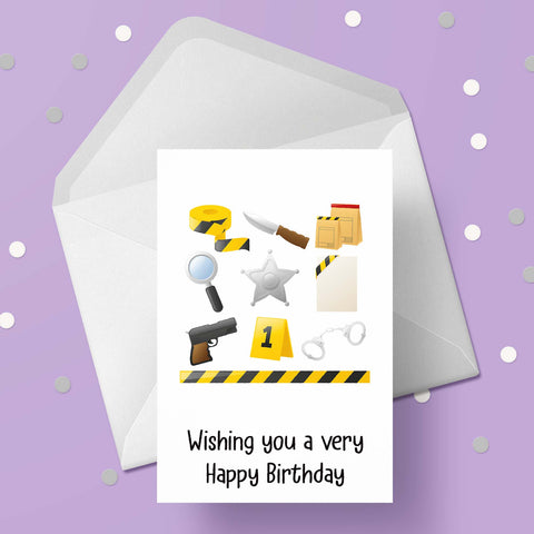 Crime Scene / Forensics Birthday Card 02