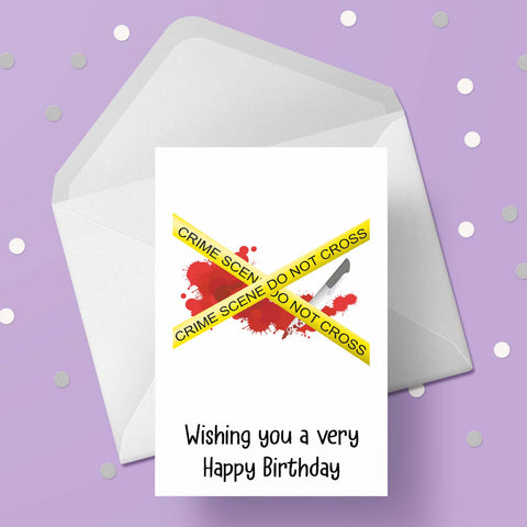 Crime Scene / Forensics Birthday Card 03