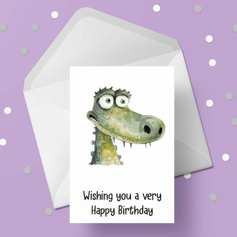 Crocodile Birthday Card