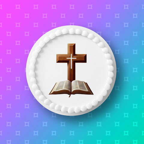 The Cross 05 Edible Icing Cake Topper or Ribbon