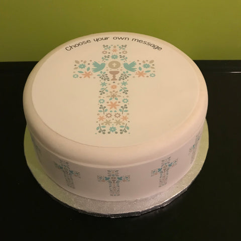 Christening 03 Edible Icing Cake Topper or Ribbon