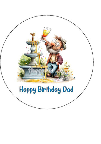 Dad Edible Icing Cake Topper or Ribbon 05