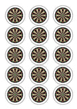 Dartboard Dart Board Darts 01 Edible Icing Cake Topper or Ribbon